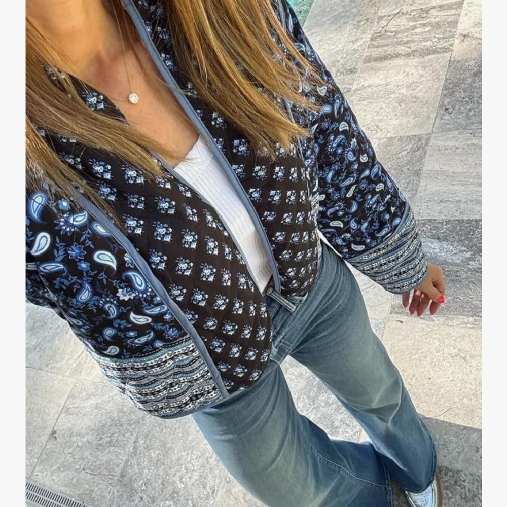 Stylish
Quilted puffer open front jacket